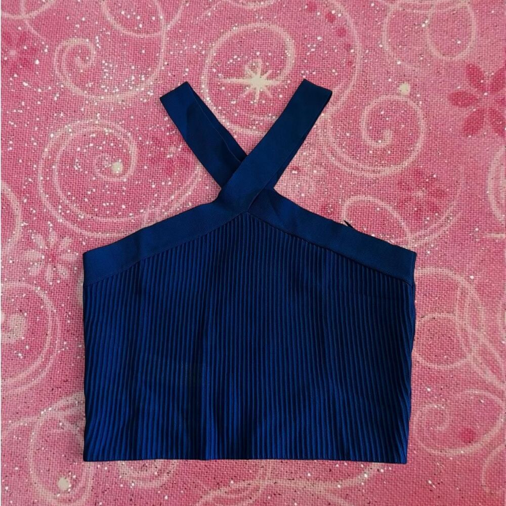 Debut Women's Royal Blue Halter Knit Top